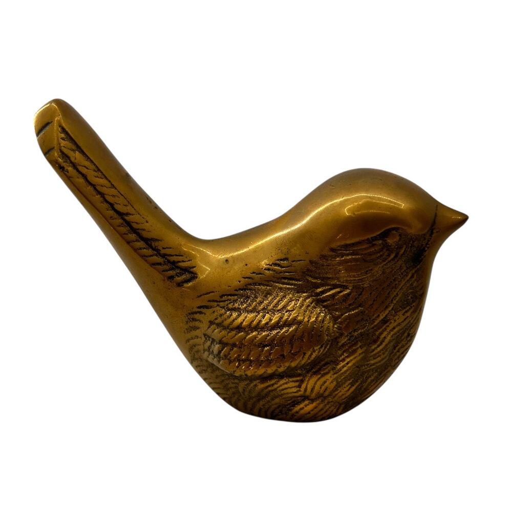 Vintage Brass Set of 2 Birds Home Decor Small Farmhouse Rustic Traditional - Picture 4 of 8